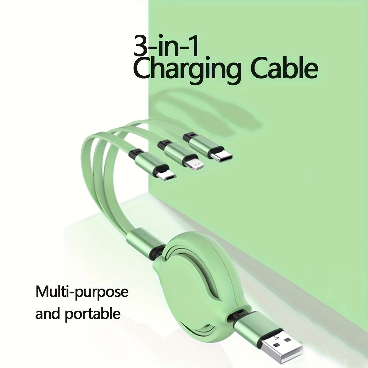 HFHSCN 1pc 3-in-1 Retractable Charging Cable