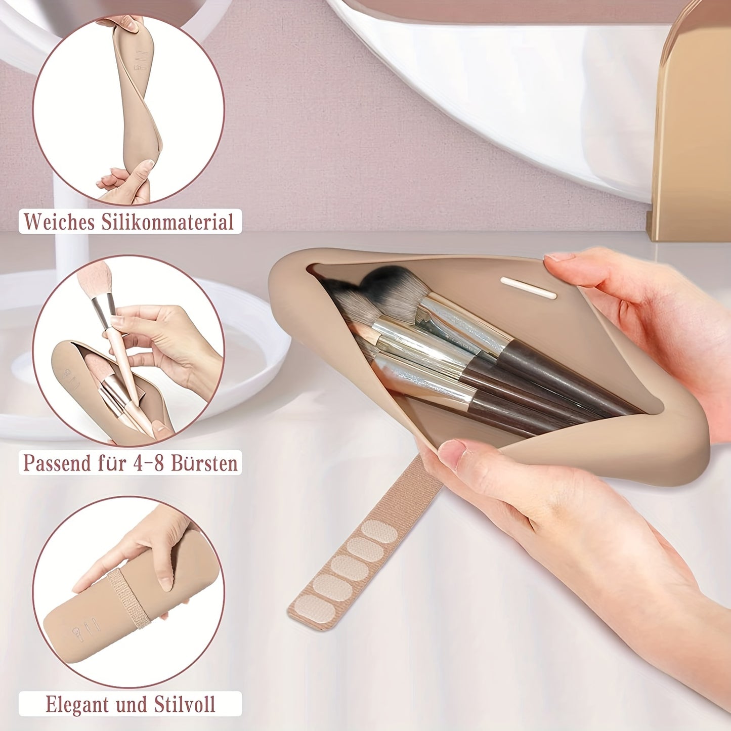 Portable Silicone Makeup Brush Holder