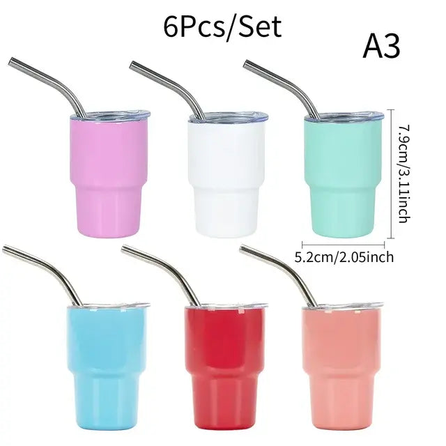 6pcs/Set Mini Tumbler Shot Glass 3oz