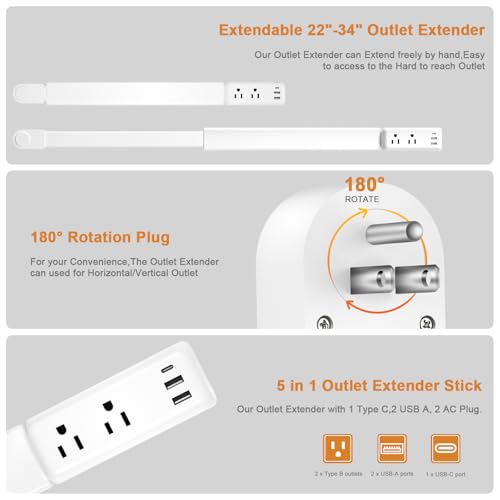Extendable Outlet & USB Charger — Reach Hidden Power