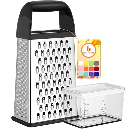 Effortless Stainless Steel Box Grater with Catch Container
