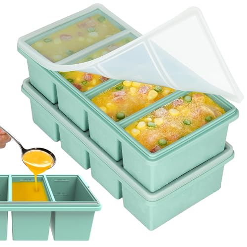 Portion-Perfect Silicone Freezer Trays with Lids