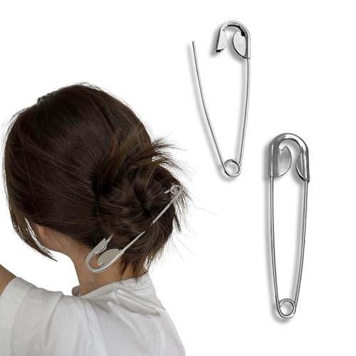 Safety Pin Hair Stick: Secure, Stylish Updos-2 pack