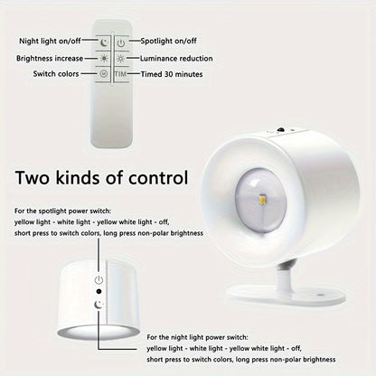 1pc LED Dual Sided Luminous Magnetic Wall Lamp