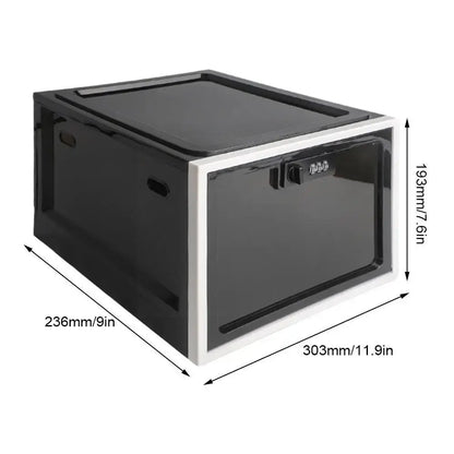 Lockable Box Large Capacity Clear Locking Box For Storage Bin Organizer Box For Fridge Food/Home Safety Password Medicine B P9V8