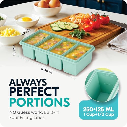 Portion-Perfect Silicone Freezer Trays with Lids
