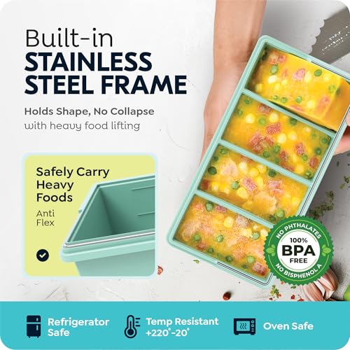 Portion-Perfect Silicone Freezer Trays with Lids