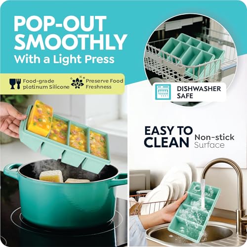 Portion-Perfect Silicone Freezer Trays with Lids