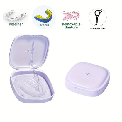 1pc Denture Bath Retainer Case Box Holder Cleaner