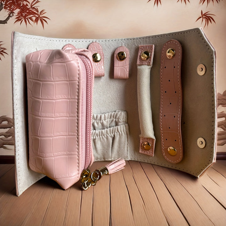 Travel Jewelry Organizer Roll: Tangle-Free Storage
