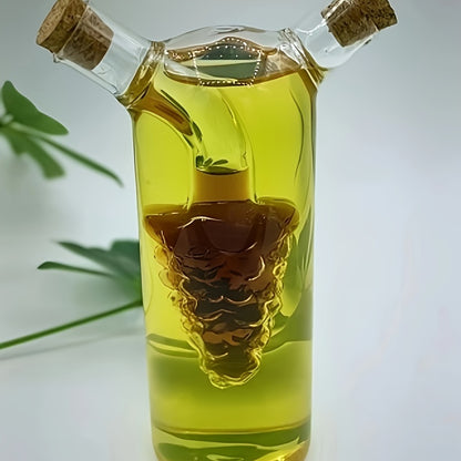 Elegant 2-In-1 Olive Oil & Vinegar Dispenser With Cork Stoppe