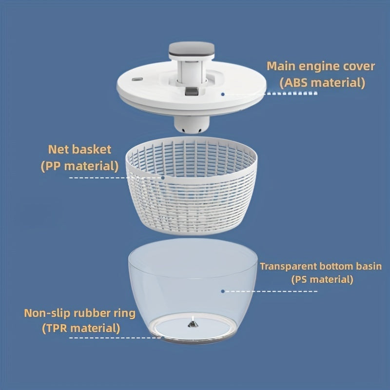 Large Capacity Vegetable and Fruit Dehydrator with Drain Salad Basket