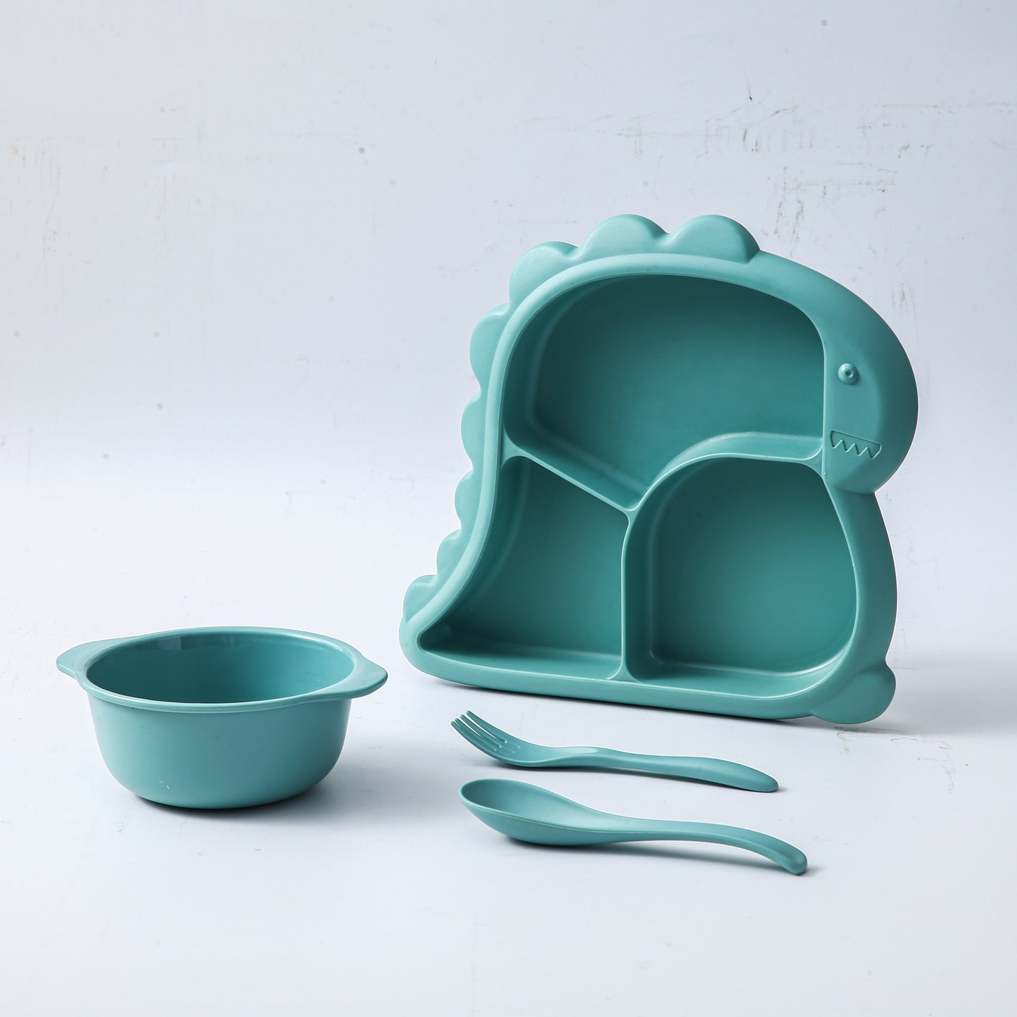 Dinosaur-Shaped Kids Dinnerware Set