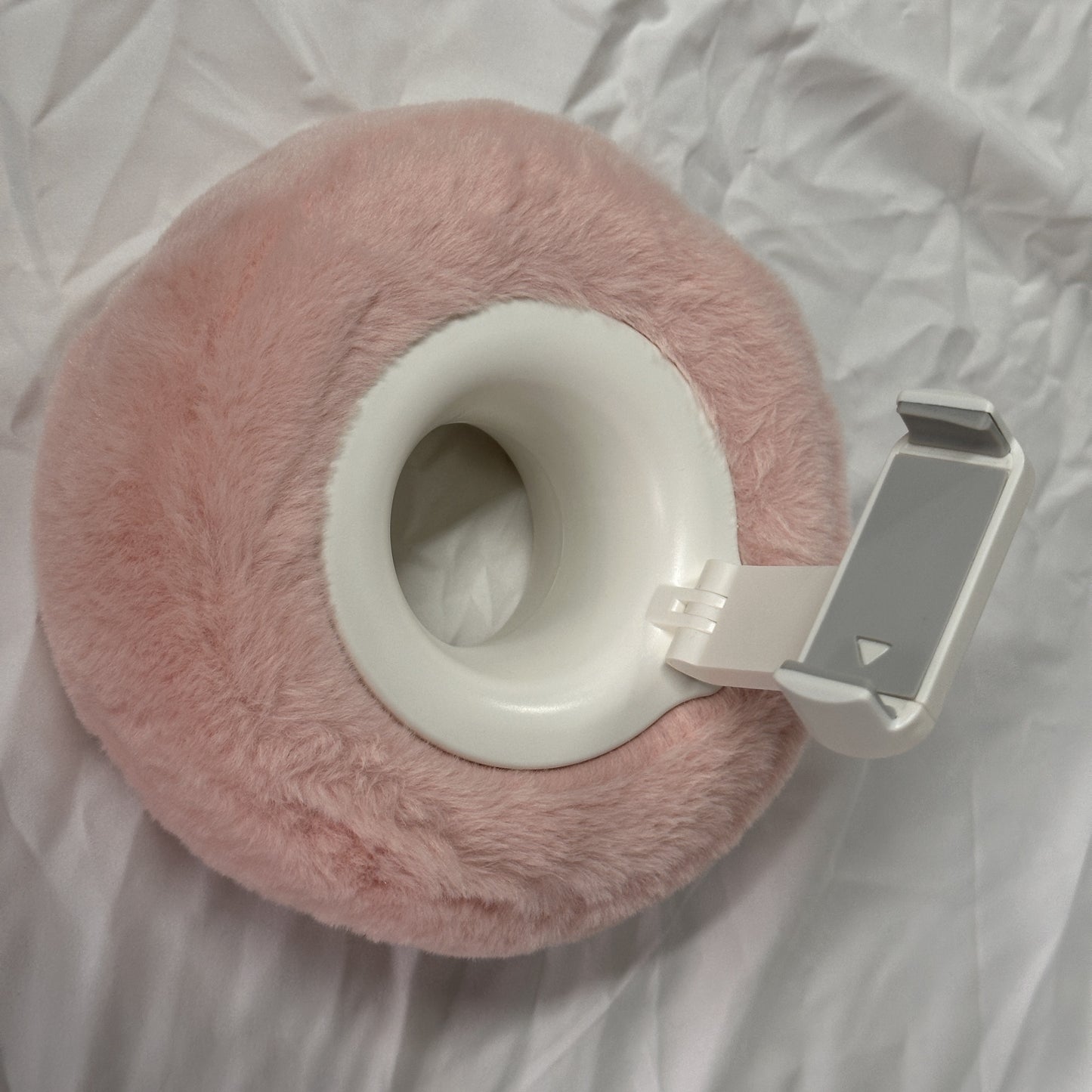 Fluffy Donut-Shaped Pillow Phone Stand