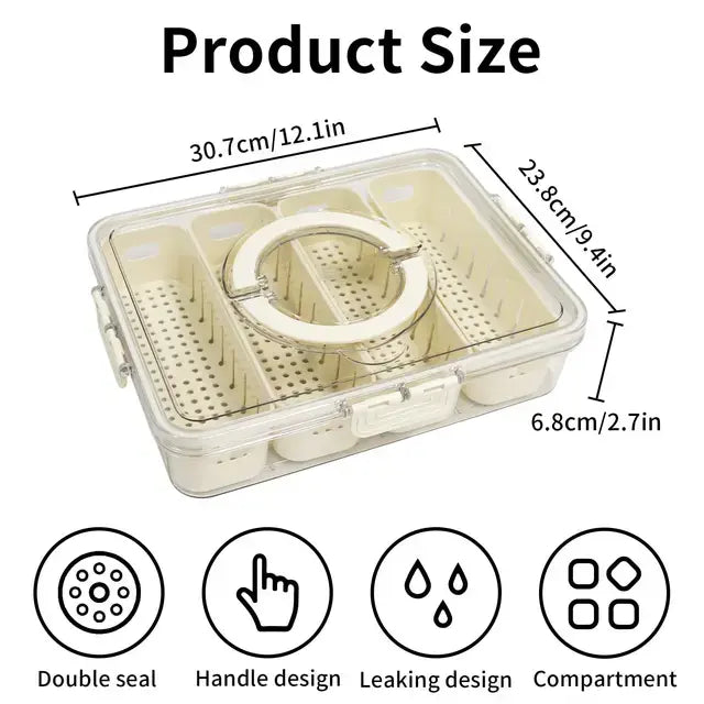 Divided Serving Tray with Lids