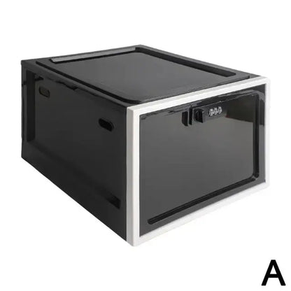 Lockable Box Large Capacity Clear Locking Box For Storage Bin Organizer Box For Fridge Food/Home Safety Password Medicine B P9V8