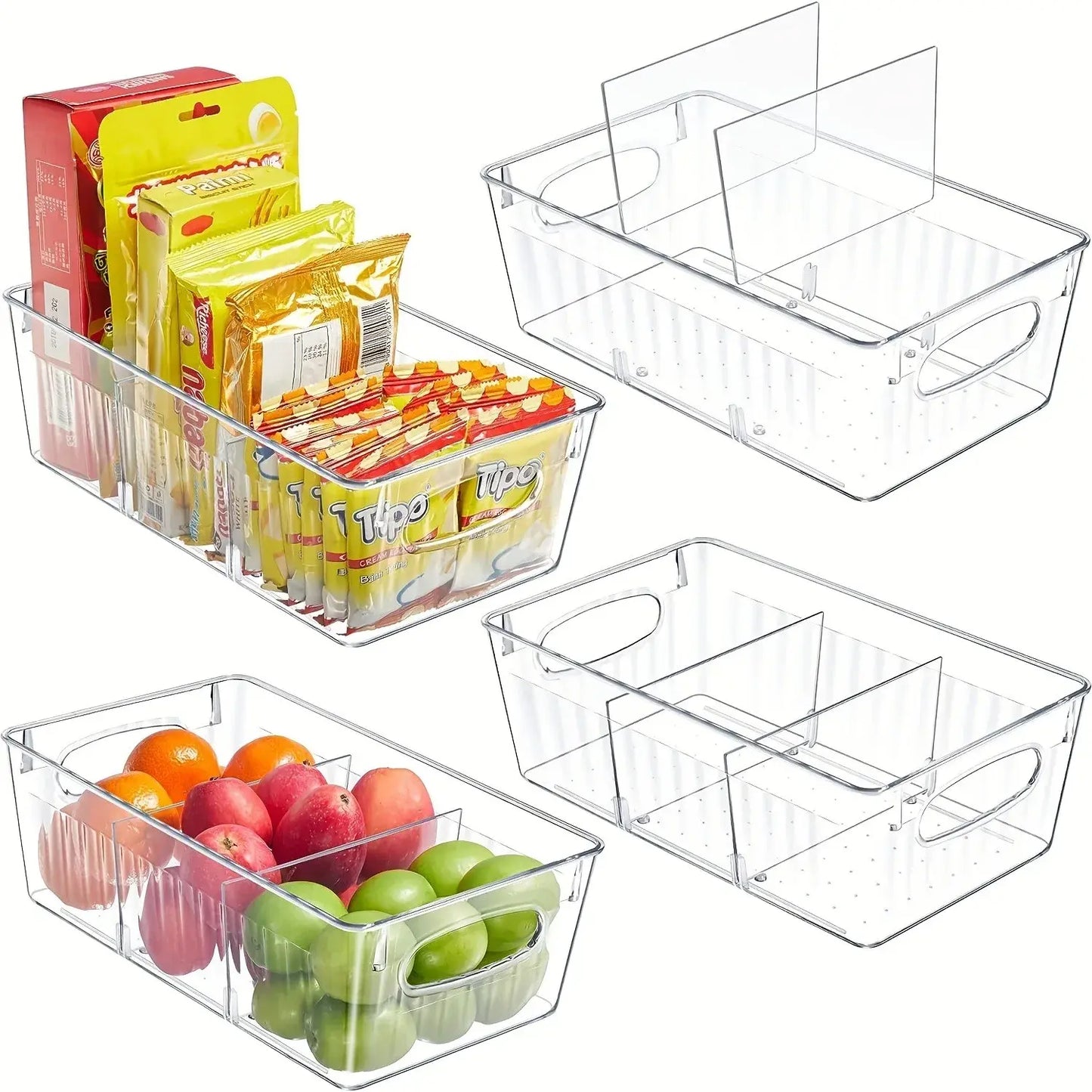 Refrigerator Organizer Bin Clear Plastic Food Storage