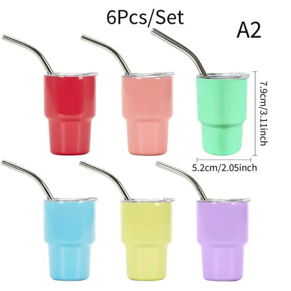 6pcs/Set Mini Tumbler Shot Glass 3oz