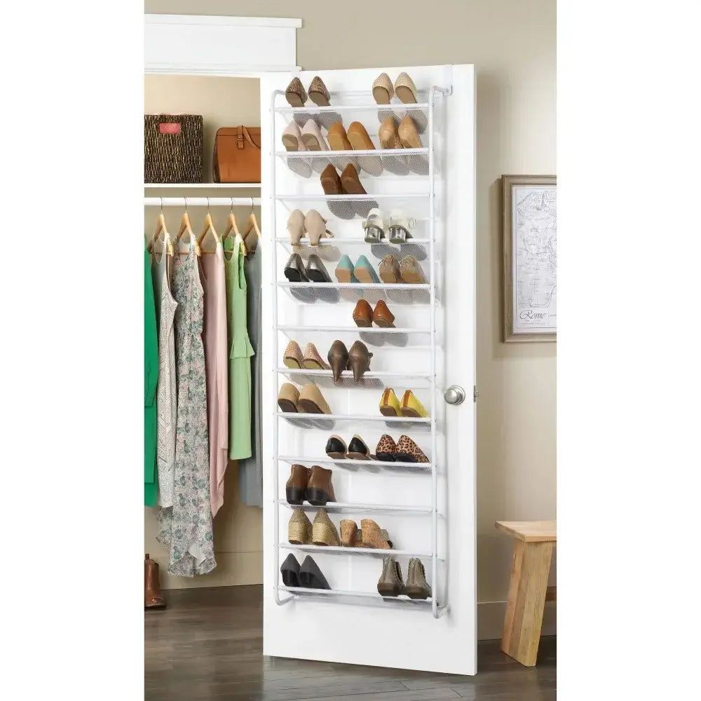 12-Tier Over the Door Mesh Shoe Rack  36 Pair