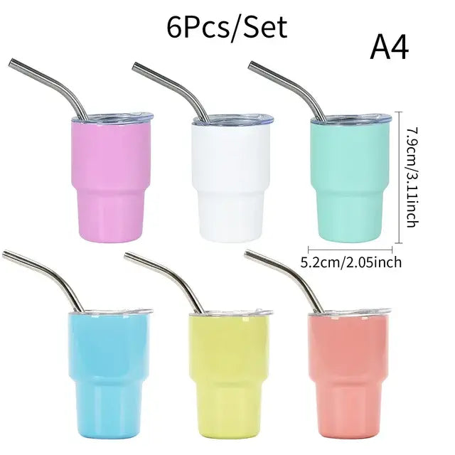 6pcs/Set Mini Tumbler Shot Glass 3oz