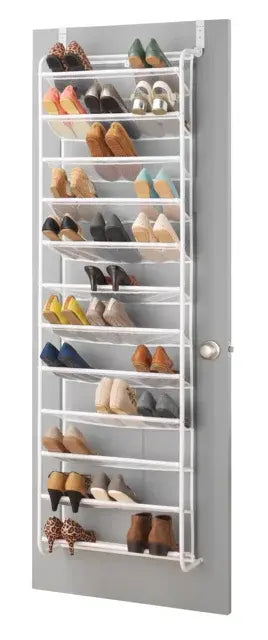 12-Tier Over the Door Mesh Shoe Rack  36 Pair