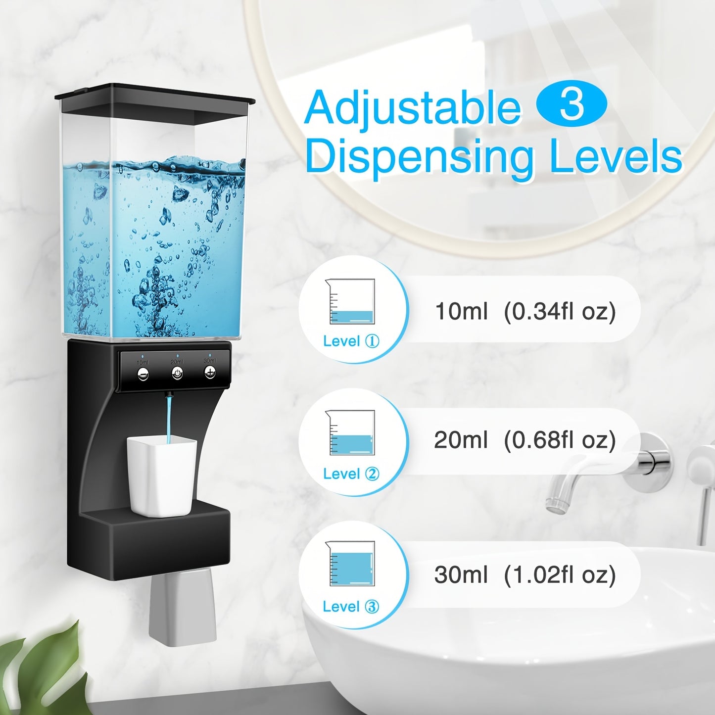 25Oz Automatic Mouthwash Dispenser For Bathroom