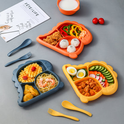 Dinosaur-Shaped Kids Dinnerware Set