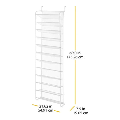 12-Tier Over the Door Mesh Shoe Rack  36 Pair