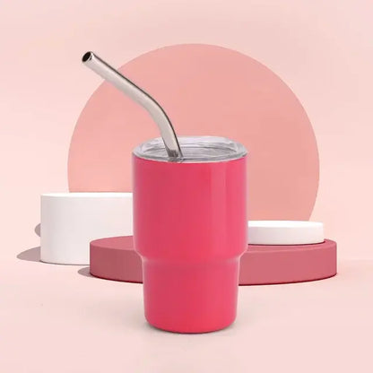 Mini Tumbler Shot Glass with Straw