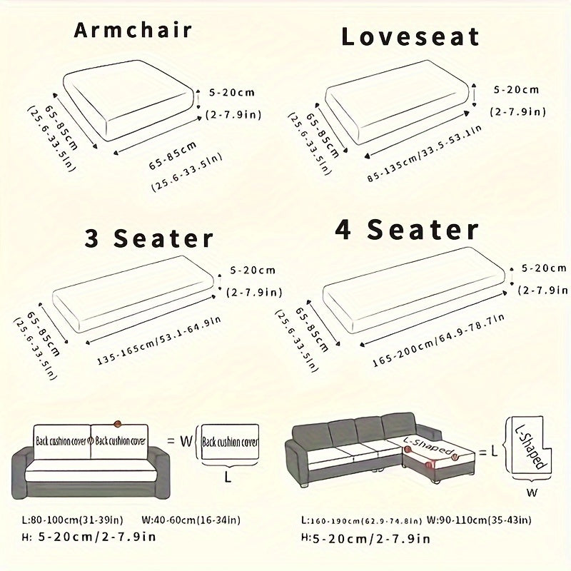 Boho Elastic Stretch Sofa Slipcovers with Elastic-band Closure