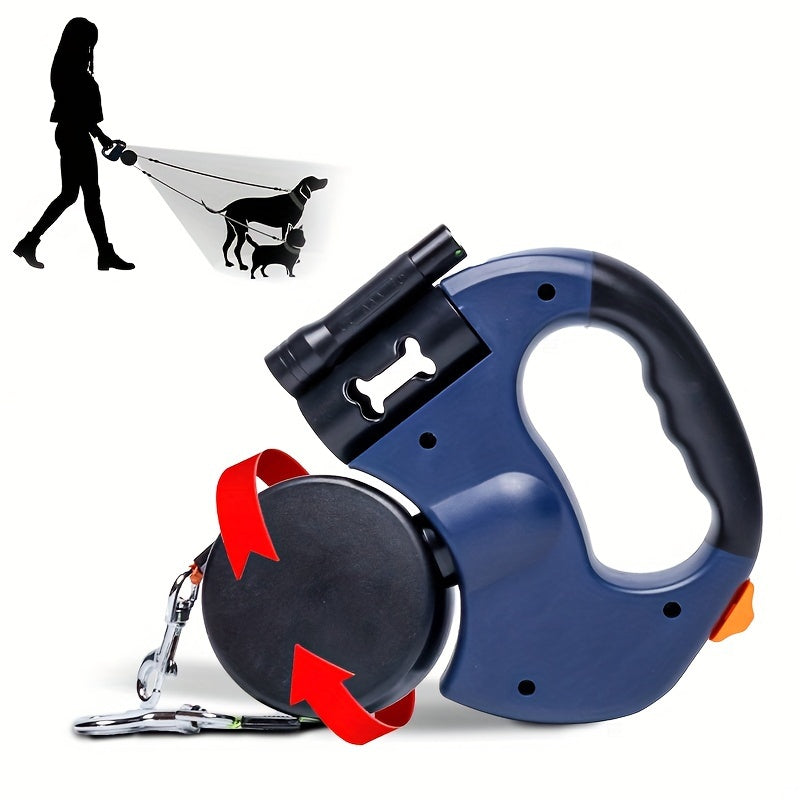 1pc 2-in-1 Dual Head Retractable Dog Leash