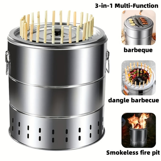 Portable Smokeless Charcoal Barrel Grill Master