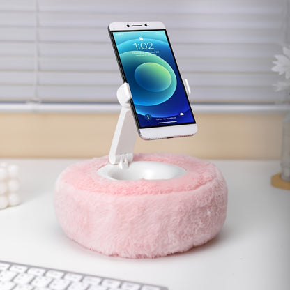 Fluffy Donut-Shaped Pillow Phone Stand