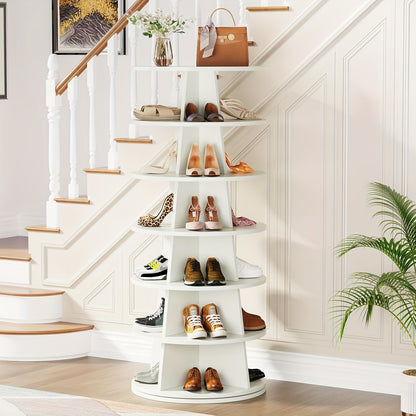 Space-Saving 7-Tier Rotating Shoe Rack