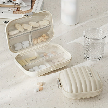 1pc 7-grids Weekly Pill Box With Lids