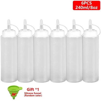 1/2/4/6pcs Condiment Squeeze Bottles