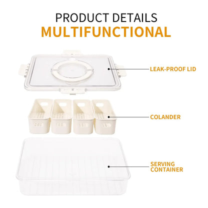 Divided Serving Tray with Lids