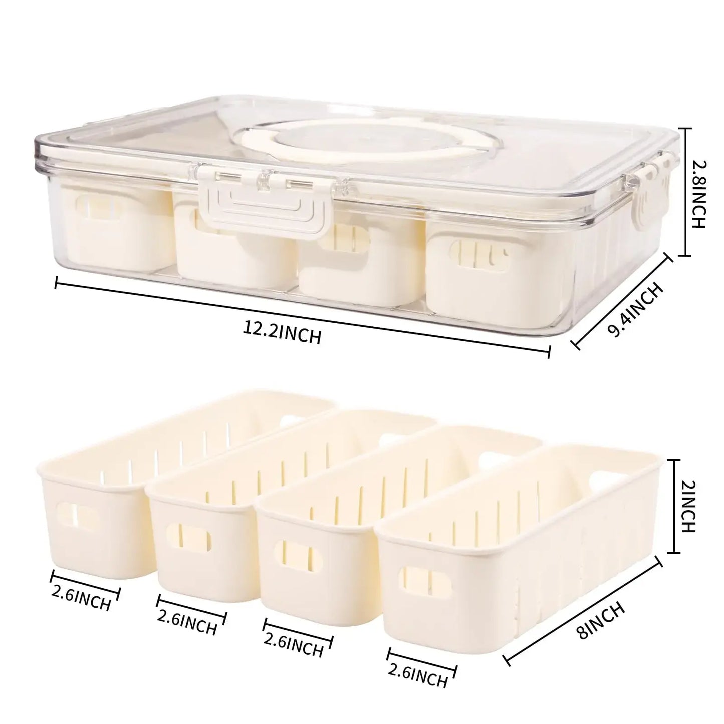 Divided Serving Tray with Lids